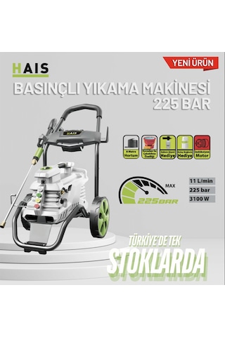 Haıs 225 Bar Basınçlı Yıkama Makinesi 3100 W Arabalı