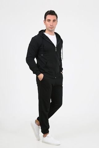 Erkek Fermuarlı Eşofman Takımı Siyah