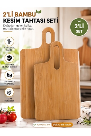 2'li Bambu Kesme Tahtası Bambu