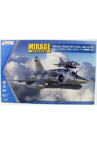 Kinetic K48120 1/48 Ölçek, Mirage 2000d With Dual Gbu-12/22 Savaş Uçağı, Plastik Model Kiti-56363