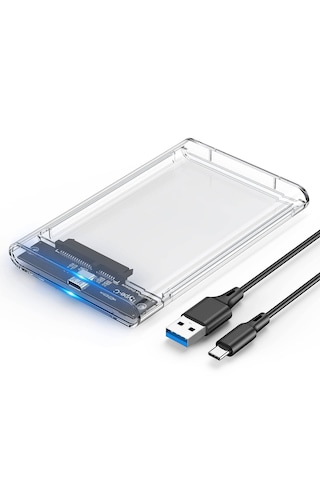 Molix Mx-2426 Usb 3.1 Type-c 2.5 İnç Sata Iıı Şeffaf Hdd/ssd Harddisk Kutusu - 6 Gbps Uasp Destekli