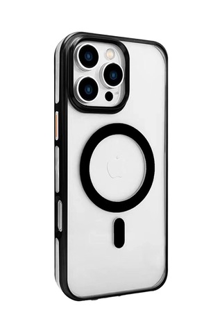Joko Apple iPhone Uyumlu 16 Pro Max Gleam Pc Sert Magsafe Kılıf - Şeffaf-siyah Siyah - Şeffaf