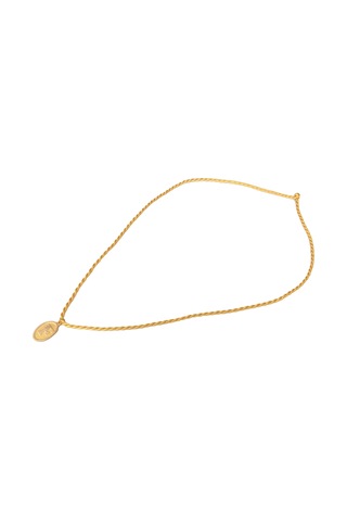 14 Ayar F Harf Sarı İpli Kolye