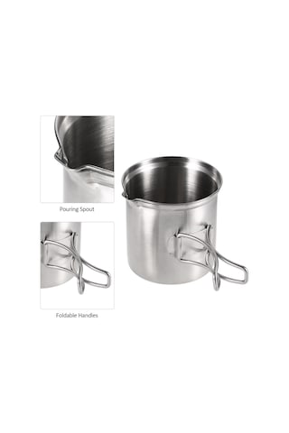 Suofeng Kamp Ve Doğa Etkinlikleri İçin Dayanıklı Paslanmaz Çelik Tencere - Taşınabilir 11x15cm 373g Gümüş