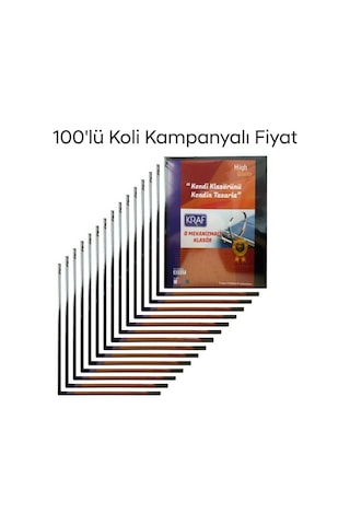 Kraf 2 Halkalı D Mekanizmalı Geniş Klasör A4 Siyah 700 Sayfa Kapasiteli 100 Lü Paket Siyah