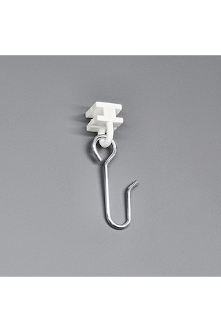 Metal Kancalı Plastik Halkalı Korniş Ruleti / Perde Askısı 20 Adet