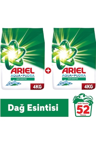 Ariel Dağ Esintisi 4 Kg Aquapudra Toz Çamaşır Deterjanı X 2 Adet