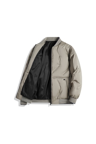 Pamuk Dolgulu Şık Moda Büyük Beden Kışlık Erkek Mont Khakı