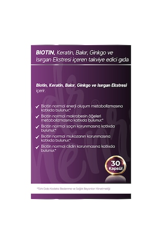 Bıotın 5000 Μg - Saç, Cılt Ve Tırnak 30 Kapsül
