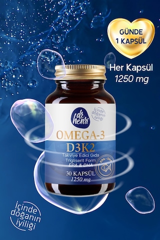 Dr. Henri Balık Yağı İçeren Omega-3 D3 & K2 Vitamin Takviye Edici Gıda 30 Tablet