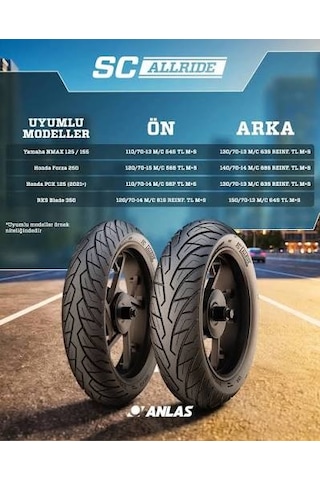 Anlas Sc Allride 110/70-14 Ve 130/70-13 Takim 4 Mevsim Honda Pcx 2021-2026