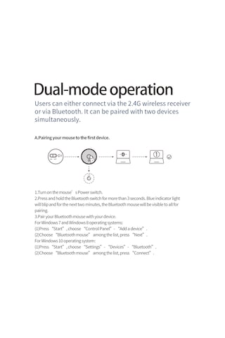 Springsun Zelotes F-26C Şarj Edilebilir Çift Modlu Kablosuz Mouse