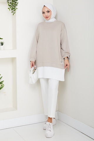 Arma Detay Piliseli Oysho Tunik 1627 - Taş Taş