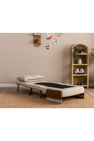 Pafu Cosmo Tekli Katlanır Yataklı Koltuk - Keten Krem Krem