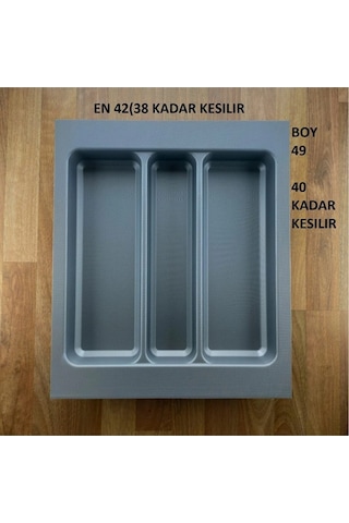 Çekmece Içi Kaşıklık Ve Kepçelik Düzenleyici 2'li Takım 42x49 Cm 38x40 Cm Kadar Kesilebilir Grı