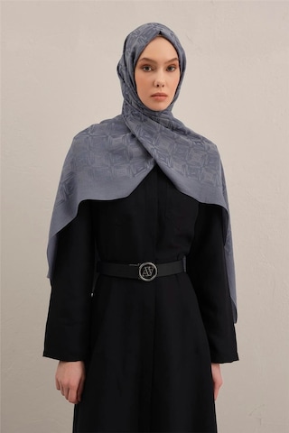 Armine Lyocell Naia Kare Monogram Şal 6 26 Mavi