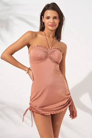 Jersey Soft Straplez Elbise Mayo Dlx-231128 Çok Renkli
