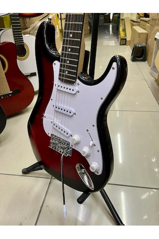 3 Sıngle Redburst Kırmızı Elektro Gitar Kılıf Pena Dahil Kod 3054