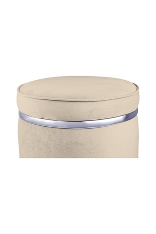 Zerafet Silver Kaplama Luxery Puf- Krem Babyface Kumaş Pofuduk Oturma Pufu&makyaj Pufu&bench