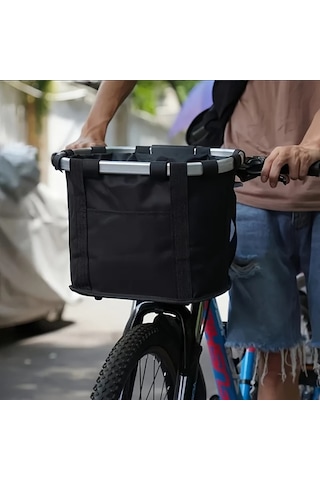 Brightnova Kedi Köpek Katlanır Hızlı Çıkarılır Bisiklet Sepeti Siyah Dayanıklı Alüminyum Taşıyıcı