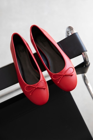Wolk Shoes Lily Kadın Fiyonk Detay Deri Babet Kırmızı