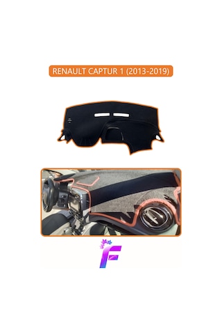 Renault Captur 1 2013-2019 Uyumlu Torpido Örtüsü Yansıma Önleyici Koruma Hızlı Montaj J46