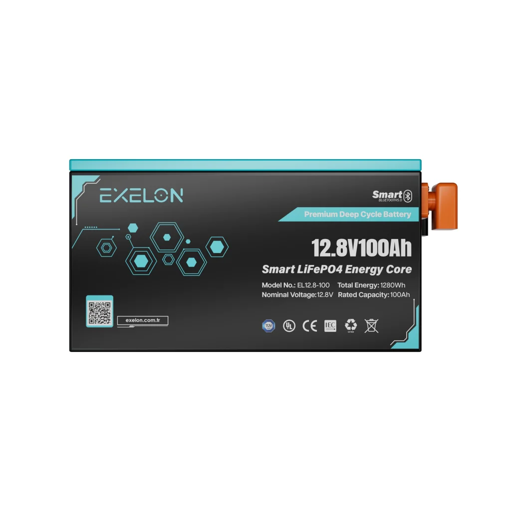 Exelon 12.8v 100ah Lifepo4 Lityum Akü Bluetooth + Lcd Ekran