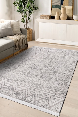 Volora Halı Koleksiyonu Yumuşak Dokulu, Modern İnce Form, Tozumaz Ve Kolay Temizlenebilir Krem - Gri