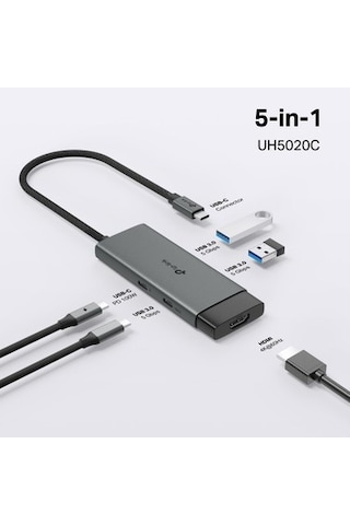 Usb-c 5-in-1 Hub, 4k Hdmı Ve Hızlı Şarj Özellikli