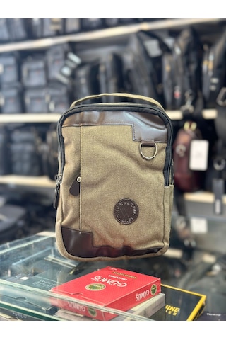 Trg Polo Keten Kumaş El Omuz Çantası Taba