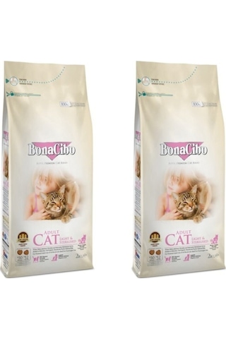 Bonacibo Adult Cat Light Sterilised Kısırlaştırılmış Yetişkin Kedi Maması 2 x 2 KG