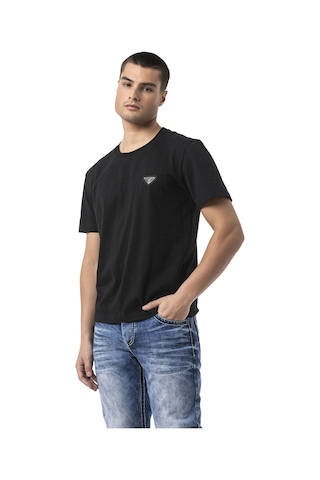 Cipo & Baxx Erkek Basic Bisiklet Yaka Regular Fit Pamuklu Kısa Kollu Tişört Ct823 Siyah