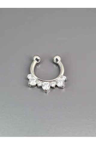 Markiz Burun Septum Taklidi Piercing Sihirbazı Gümüş 925 326254009 Gümüş