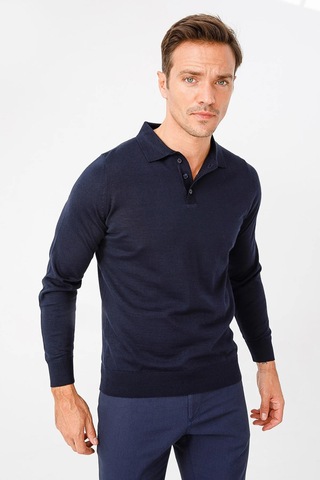 Desen Triko Erkek Basic Polo Yaka İnce Triko Kazak 02421601 K Laci K Laci