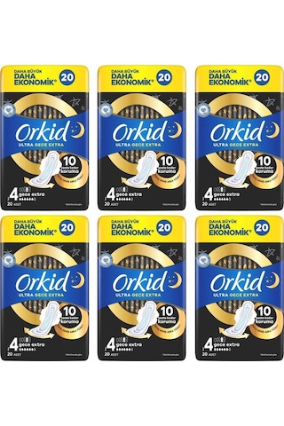 Ultra Gece Ekstra Hijyenik Ped 20 Adet 4 Boy 6 Adet