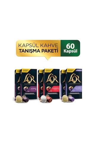 L'or Nespresso Uyumlu Kapsül L'or Supremo + L'or Splendente + L'or Lungo 6 x 10'lu