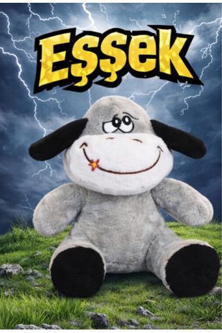 Sevimli Peluş Eşek Oyuncak Gri