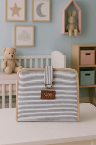 Bebek Alt Açma Bakım Çantası Çok Gözlü Islak Mendil Bez Düzenleme Organizeri Gri