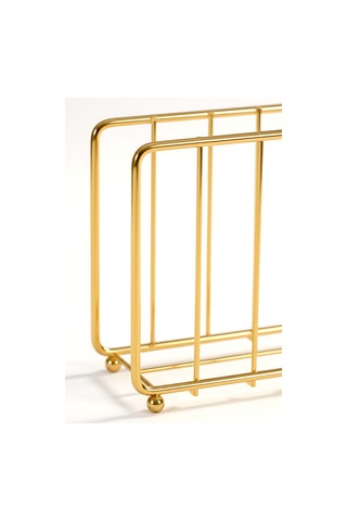 Gold Kafes Metal Peçetelik Gold