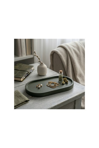 Premium - Haki Yeşil - Beton Tabak - Ölçüler: 18x9cm