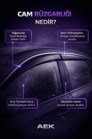Fiat Egea Sedan 2015+ Araca Özel Kromlu Cam Rüzgarlığı Premium A+