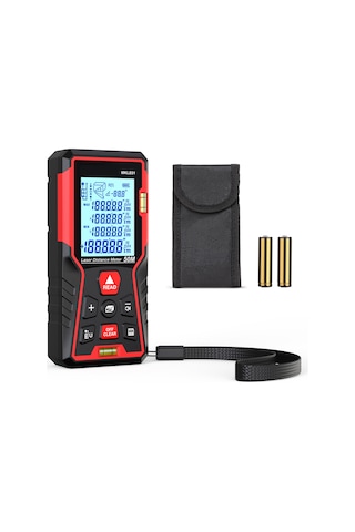 Reedark 50 Metre Lazer Ölçüm Cihazı - 2 Kabarcık Seviyesi, Backlit Lcd, Alan Ve Hacim Ölçümü, Taşınabilir Çanta Ve Kordon Dahil