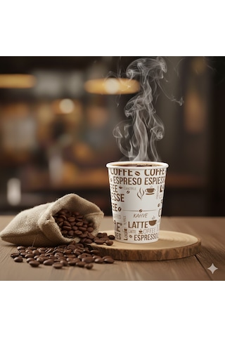 4 Oz (100 Ml) Karton Bardak, 100 Adet, Espresso - Türk Kahvesi, Mini Boy, Kokusuz, Sızdırmaz