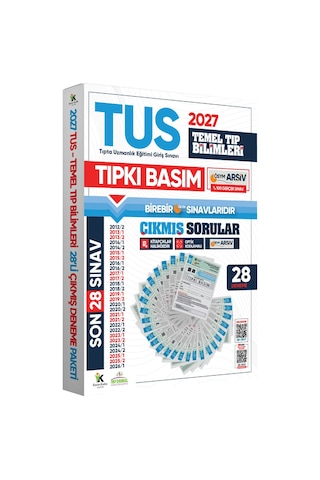 2027 TUS Klinik Tıp Bilimleri ÖSYM Çıkmış Soru Tıpkı Basım Son 15 Yıl 28li Deneme Kitapçığı