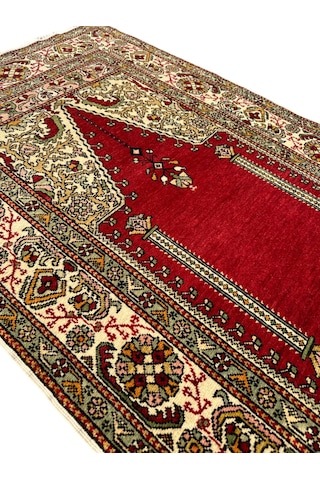 El Dokuma Sıfır Bürünüz Halısı 107x171 Antika Kök Boya %100 Yün Halı