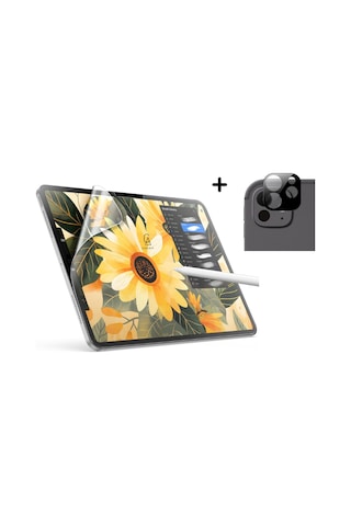 Apple Uyumlu iPad Pro 11 İnç 2025 M5 Paperlike Kağıt Hissi Ekran Koruyucu Ve Kamera
