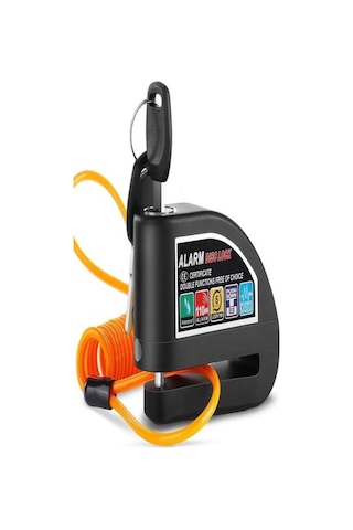 Motosiklet İçin Su Geçirmez 110db Alarmlı Halatlı Disk Kilidi Motor Kilit Lüzumlu