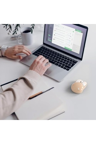 Mofii Wireless Mouse Renkli Tavşan Tasarım Kablosuz Sessiz Bilgisayar Notebook Laptop İçin Fare Usb Nano Receiver Mouse Tak Çalıştır 9.2cm X 6cm Kahverengi