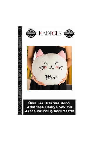 Özel Seri Oturma Odası Arkadaşa Hediye Sevimli Aksesuar Peluş Kedi Yastık Çok Renkli