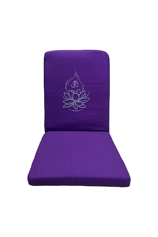 Yogaezo Lotus Çiçeği Baskılı Backjack Meditasyon Sandalyesi Mor Mrbj10